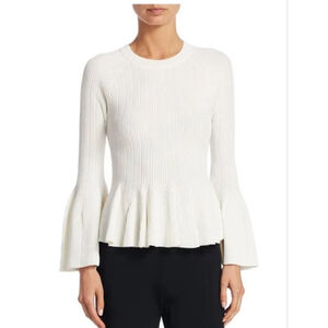 Jonathan Simkhai Ribbed Peplum Knit Top